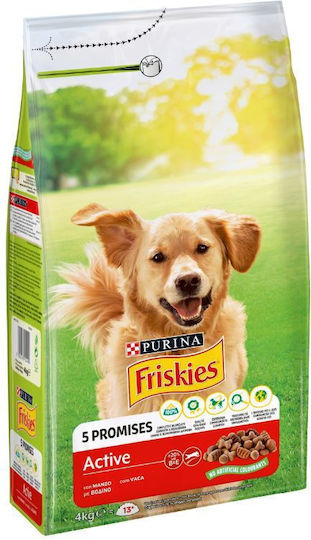 Friskies 4kg Dry Food for Adult Dogs with Beef