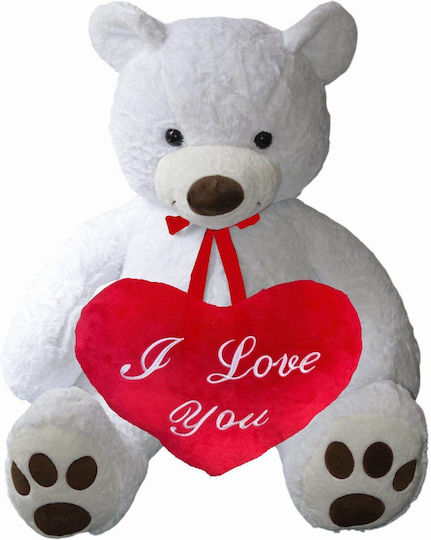 Doly Toys Ursuleț de pluș de Ziua Îndrăgostiților Alb cu Inimă 160 cm.