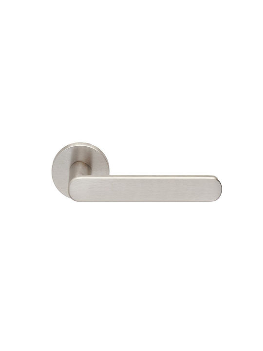 Ilavio Lever Front Door with Rosette Pair Nickel Matte