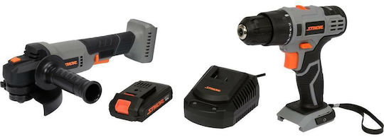 Sthor Set Eckiges Rad & Schraubenzieher 20V mit 1 Batterie 2Ah