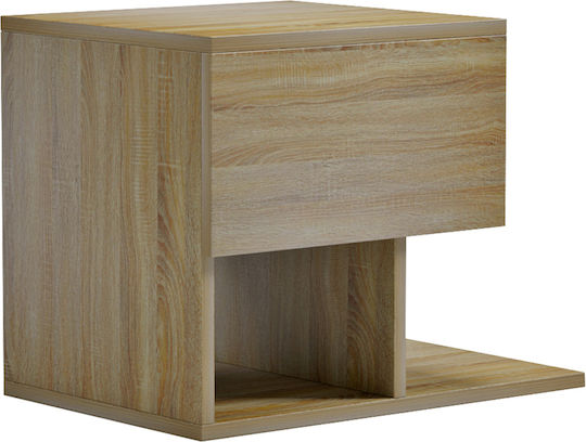 Caspian Wooden Bedside Table Beige 46.8x33x36.8cm