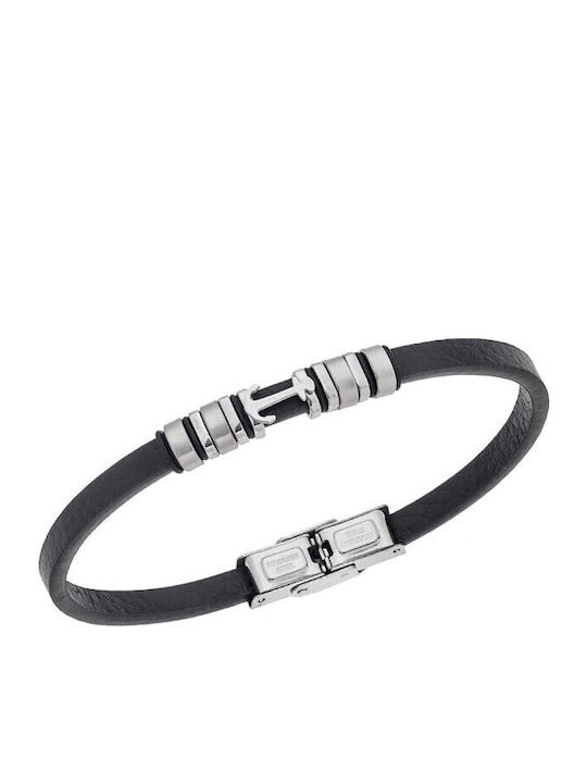 Senza Herren Armband mit Design Verankerung aus Leder