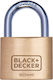 Black & Decker Bronze Padlock Brass with Key 50mm Black 1pcs