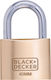 Black & Decker Ορειχάλκινο Λουκέτο Πέταλο με Κλειδί 40mm Μαύρο