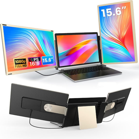 Extensor ecran triplu pentru laptopuri de 13"-17.3" 15.6" Full HD 1080p IPS Display Visionhub compatibil Windows Mac Linux design portabil multifuncțional porturi USB-C Mini HDMI Plug and Play