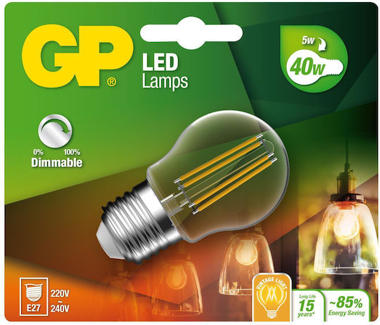 GP Batteries LED крушка 5W за фасунга E27 470лм Димируем