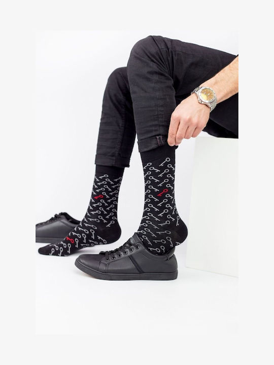 Șosete Casual Bărbați Cheie Antică Bumbac Cotbox 31764 Negru
