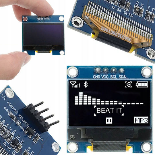 Rosfix Οθόνη Oled 0 96" 4πινών Λευκή