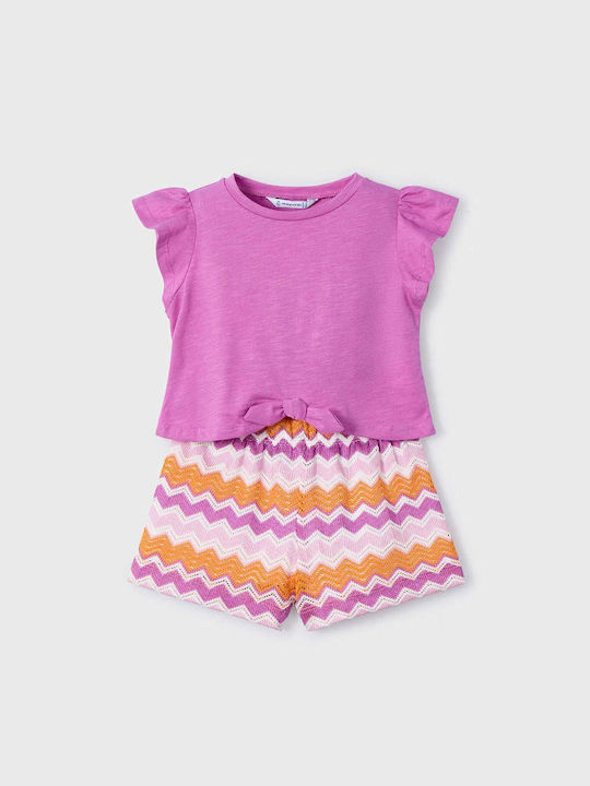 Mayoral Kids' Set with Shorts Summer 2pcs Orchid