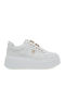 Γυναικεία Flatforms Sneakers Λευκό / Lt Gold