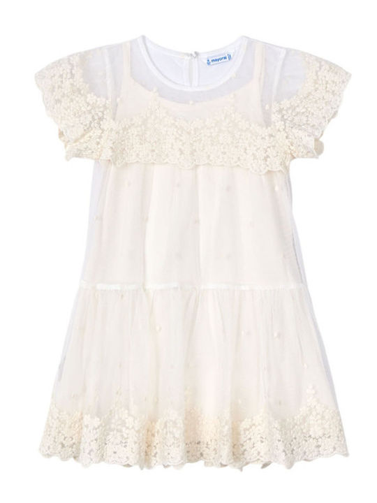 Mayoral Kinderkleid Tüll Beige