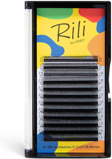 Lovely Rili 12 Lines Extensions 3D 0.07 / C 7mm Black