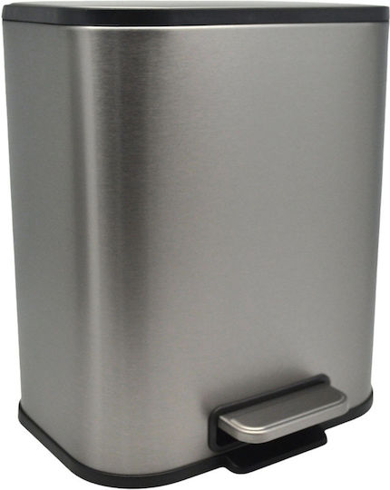 Ankor Inox Καλαθάκι Μπάνιου Soft Close 5lt Ασημί