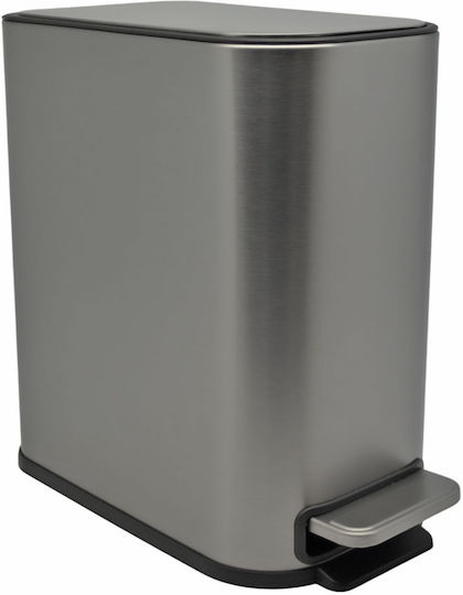 Ankor Inox Καλαθάκι Μπάνιου Soft Close 5lt Ασημί