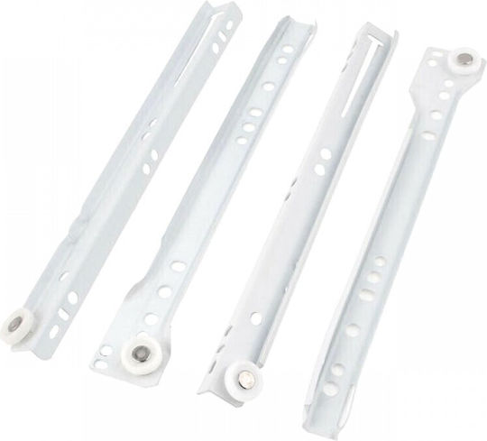 Drawer Slide Roller 50cm White Set of Two Guides 1 Drawer Broscor Oem 07050-55-001 07050-55-001