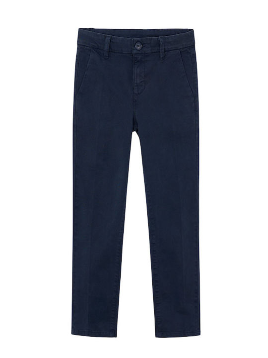 Pantaloni Chino din Material Textil pentru Copii albastru marin Basic