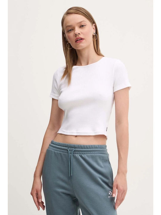 Converse Дамски T-shirt Бял