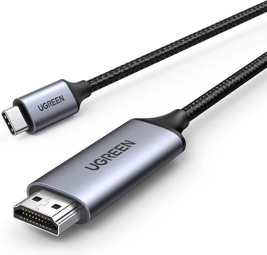 Ugreen Braided Cable HDMI male - USB-C male 1m Μαύρο