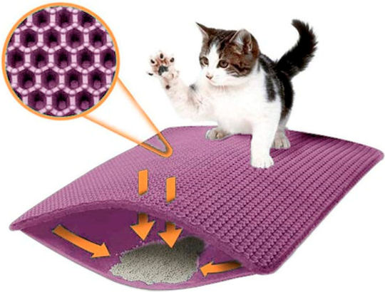 Value Imports Cat Litter Collection Mat Velcro 30x30 Lilac