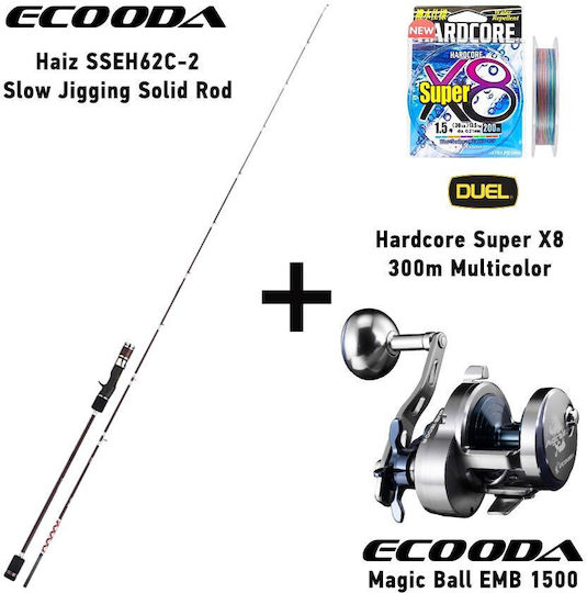 Ecooda Καλάμι Ψαρέματος για Slow Jigging 1.88m με Μηχανισμό 100-200gr
