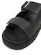 Women's Leather Platform Shoes Black