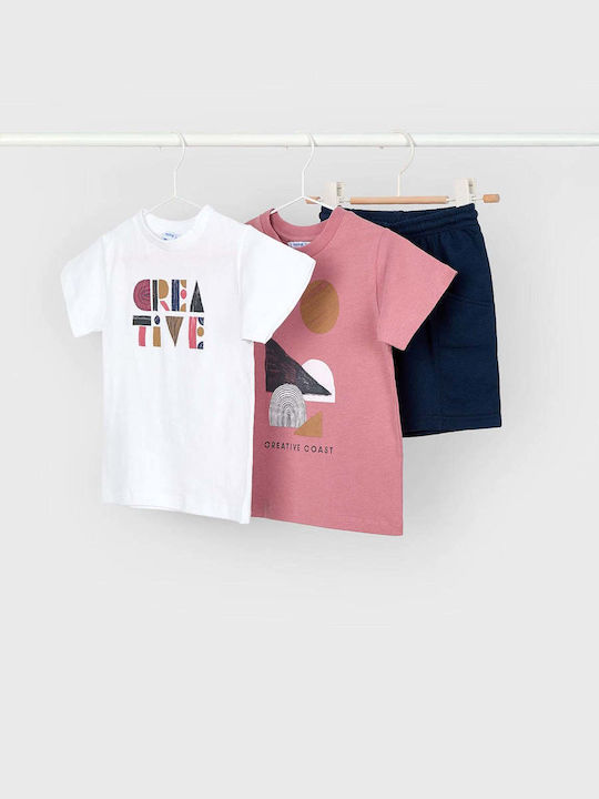 Mayoral Kids' Set with Shorts Summer 3pcs Pink