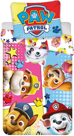 Paw Patrol Σετ Παιδική Παπλωματοθήκη Μονή με Μαξιλαροθήκη Πολύχρωμη 140x200εκ.