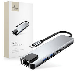 Tech-Protect HB02 USB-C Docking Station με HDMI 4K PD Ethernet Tech-Protect HB02 USB-C Docking Station με HDMI 4K PD Ethernet