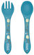 Sassi Junior Baby Set with Fork made of Silicone Blue 2pcs