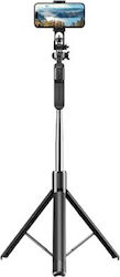 Moxom Mx-ss18 Ασύρματο Πτυσσόμενο Bluetooth Τρίποδο Selfie Stick Χειριστήριο 210εκ