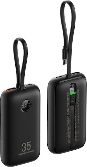 Veger W1188 Power Bank 10000mAh 35W με Θύρα USB-A και Θύρα USB-C Power Delivery / Quick Charge 3.0 Μαύρο