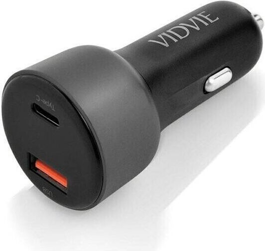 Vidvie Încărcător Auto Cu Mufă De Brichetă 27W Cu Porturi 1xUSB-A 1xType-C Culoare Gri