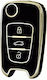 Protective TPU Case for Foldable Hyundai Key 3 Buttons
