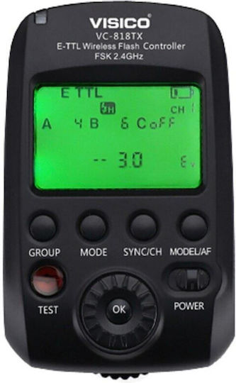Transmițător radio cu frecvență ETTL Visico Vc-818tx pentru Canon