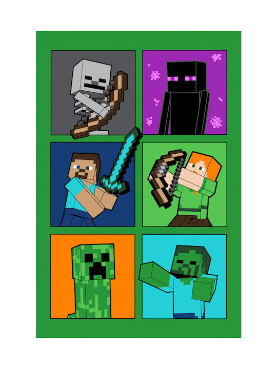 Minecraft Κουβέρτα Πολύχρωμη 100x150εκ.