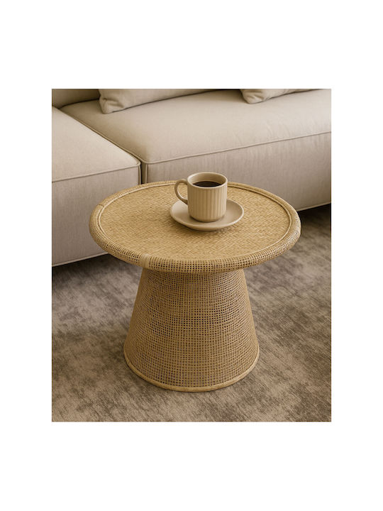 Round Side Table Kamira Wooden Natural W59xD59xH49.5cm
