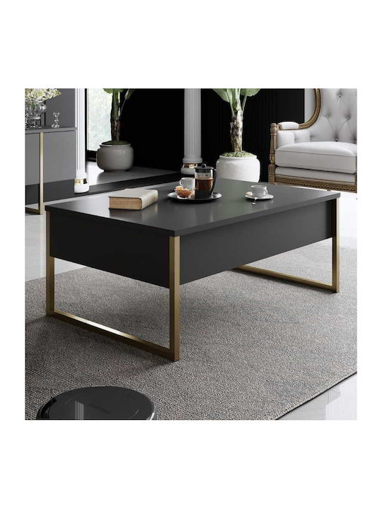 Rectangular Central Coffee Table Luxe Wooden An...