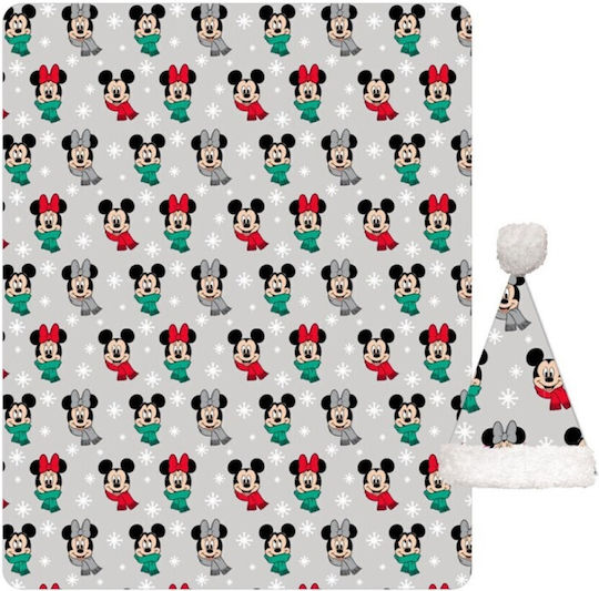 Disney Κουβέρτα Minnie Fleece Γκρι 100x140εκ.