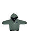 Kids Cardigan Cotton with Hood Green