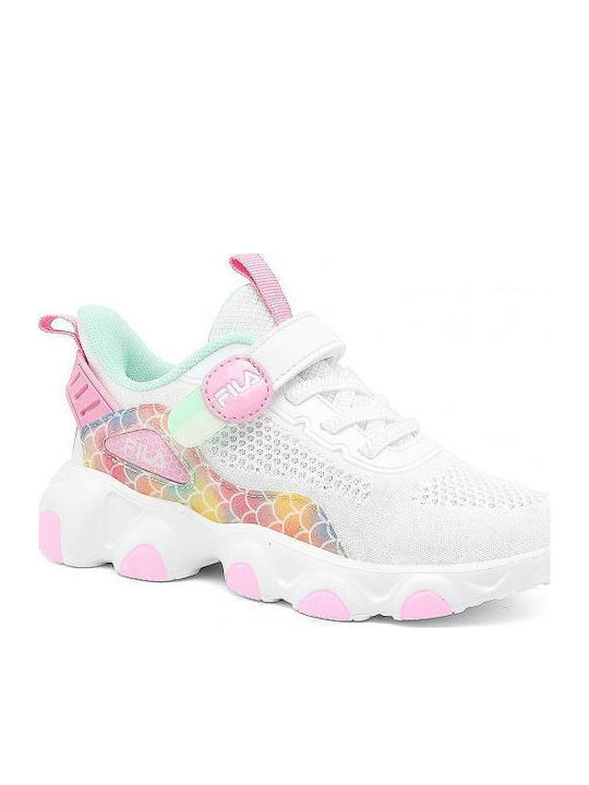 Fila Kids Sports Shoes Running with Hoop Loop Closure White