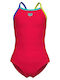 Arena Back Solid Kids Swimwear One-Piece Red