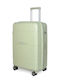 Newcom Medium Travel Suitcase Hard Green with 4 Wheels Height 66cm N1595/60