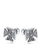 Unisex Stainless Steel Earrings 7x7 mm Cross & Zircon Tribute 0130553901