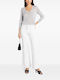 Women's Sweater with V Neckline Pearl Heather / Grey