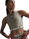 Pro Women's Sports Crop Sleeveless Top Dri-Fit Khaki