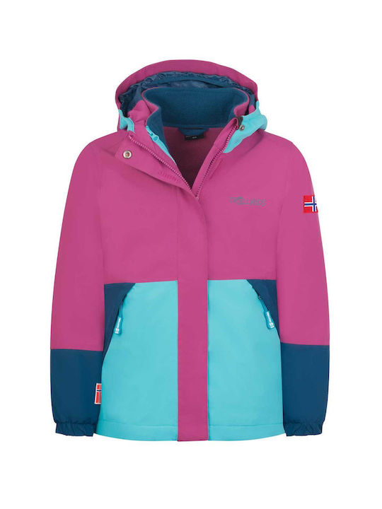 Kids Casual Short Coat with Hood Pink