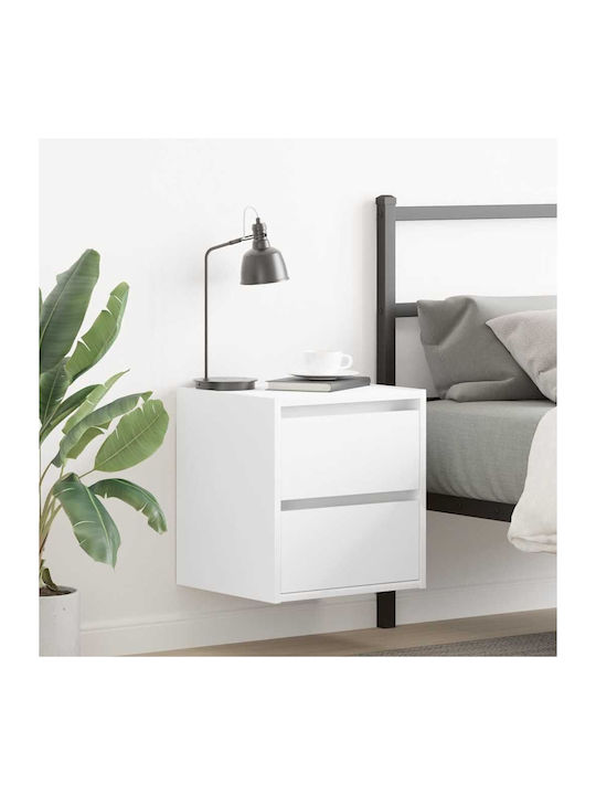 Vidaxl Κομοδίνο Επιτοίχιο Λευκά 38x34x40cm 1 Τε...