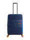Discovery Mittlerer Reisekoffer Hartschalen Blau mit 4 Räder Höhe 65cm