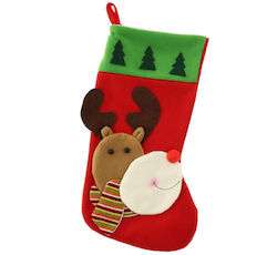 Weihnachtliche Dekorationssocke mit Braunem Rentier Weihnachtliche Dekorationssocke mit Braunem Rentier