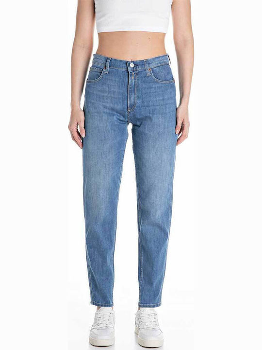 Keida High Waist Women's Jean Trousers in Balloon Line Light Blue
